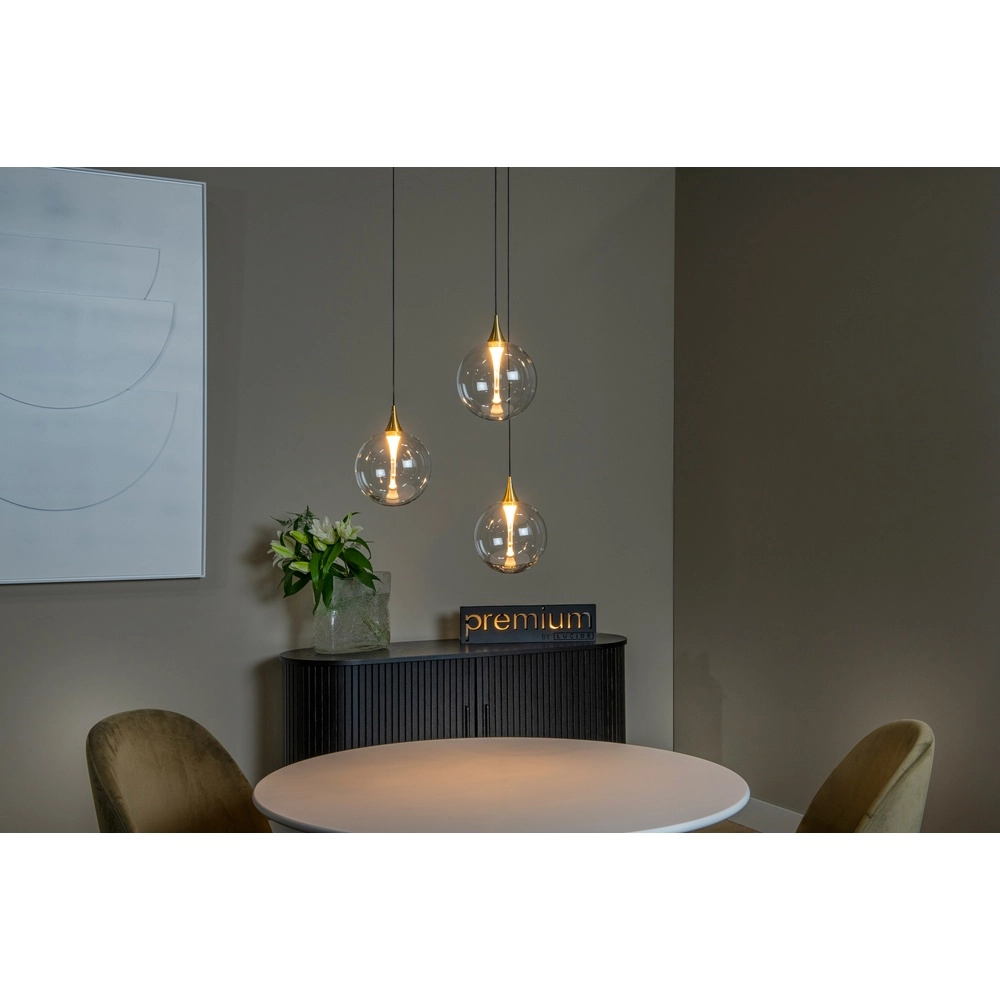 Design-LED-Pendelleuchten Gisela klar – 3x Ø 16 cm Premium by Lucide 5411212134783