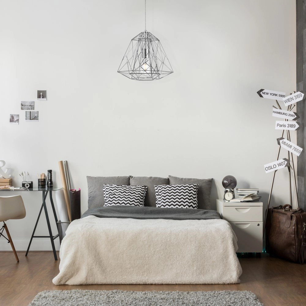 Chromdrahtlampe Geometric Cage Ø 39cm Searchlight 5053423057897
