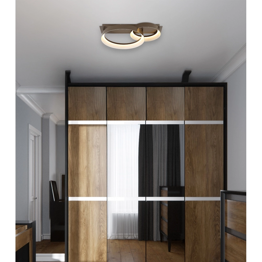Elegante Deckenlampe Syrakus Kaffeebraun 2 Ringe Globo 9007371573080