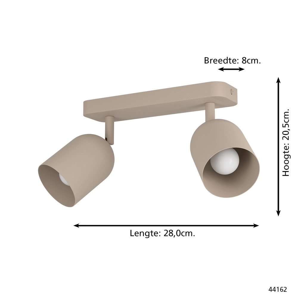 Design-Deckenstrahler Tilston 2-hell sandbraun Eglo 9008606359721