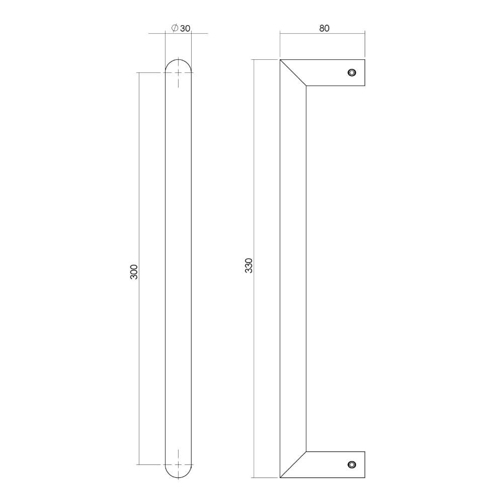 Türgriff gerade Gripon 33cm Edelstahl Intersteel 8714186465172