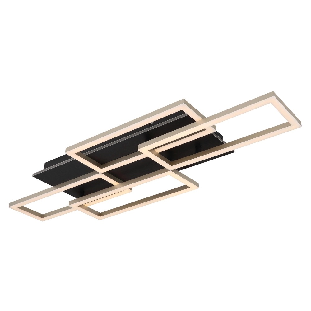 Design-Deckenlampe Jeffry Schwarz mit Sandbraun Globo 9007371522835
