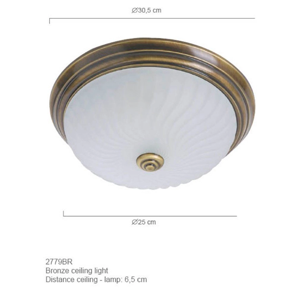 Lampe Ceiling and Wall Oder Wandlampe Bronsbruin 30 cm Steinhauer 8712746023008