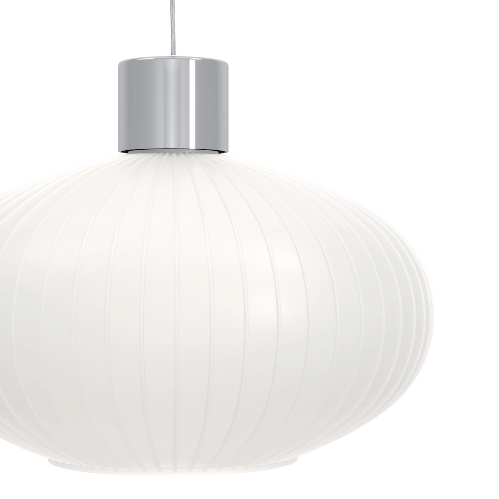 Design-Pendellampe Dasmina Chrom mit weißen 3-Lichtern