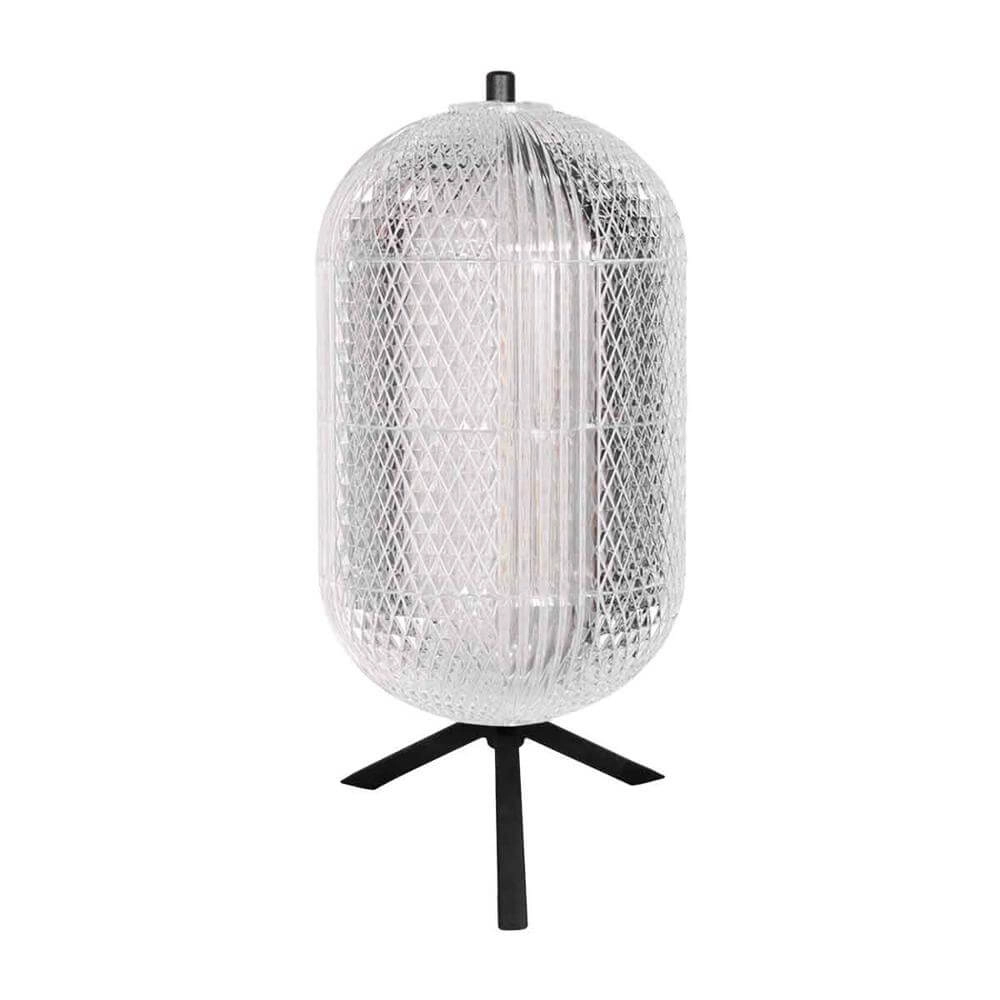Tischlampe Geripu Schwarz mit Klarglas Steinhauer 8712746173789