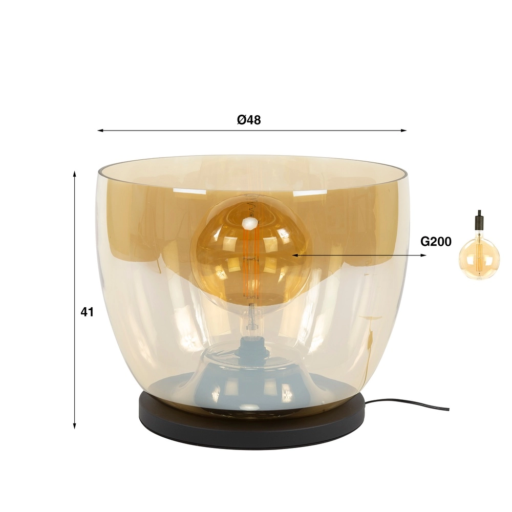 Bernsteinglas der Stehlampe UP Ø 48 cm – 41 cm hoch Lyora 8716803512641