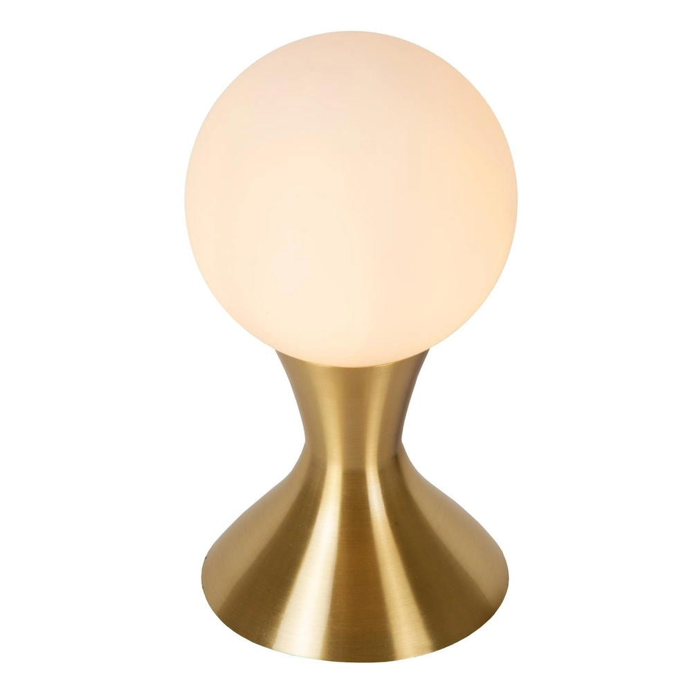 Goldene Tischlampe Moya mit Opal Lucide 5411212251046