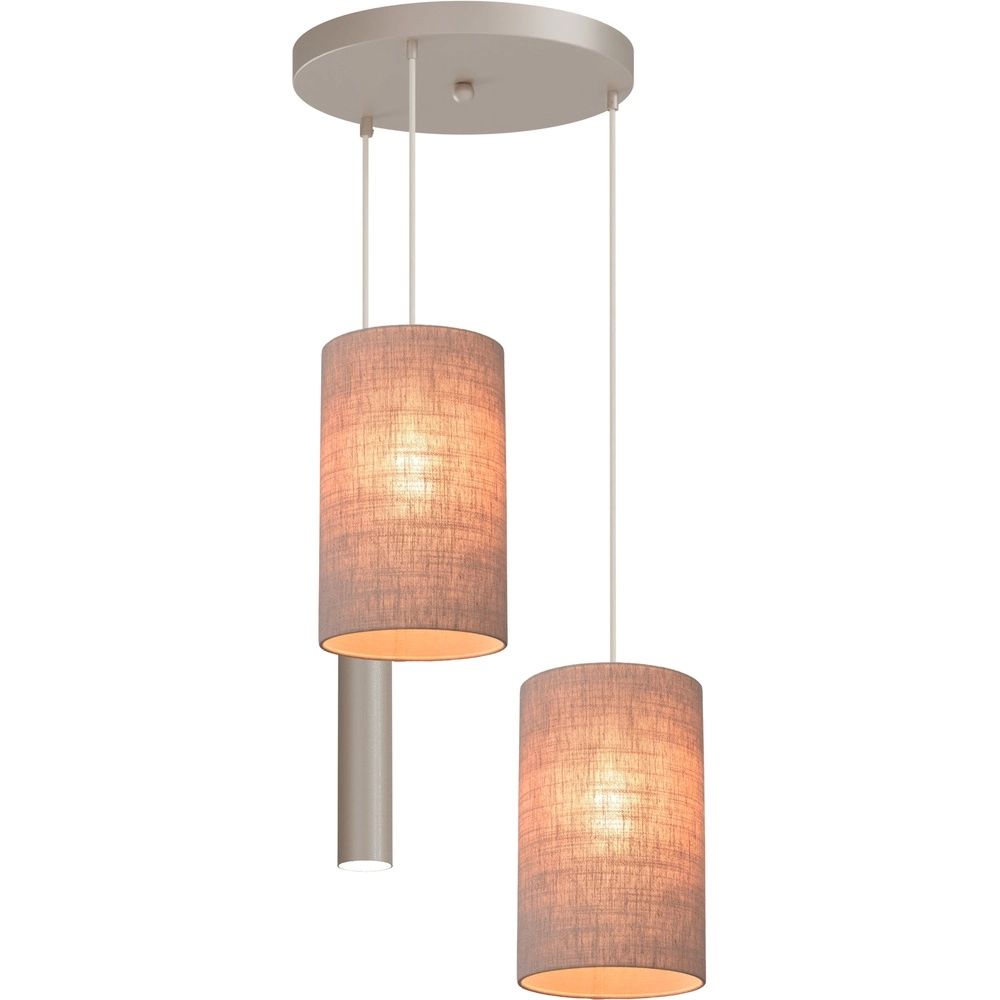3-Licht Pendellampe Lisbourg Beige Terra mit beigegrauem Farbton