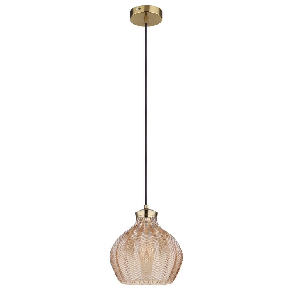 Pendelleuchte Jessica mit orangefarbenem Glas Ø 22cm Globo 9007371478118
