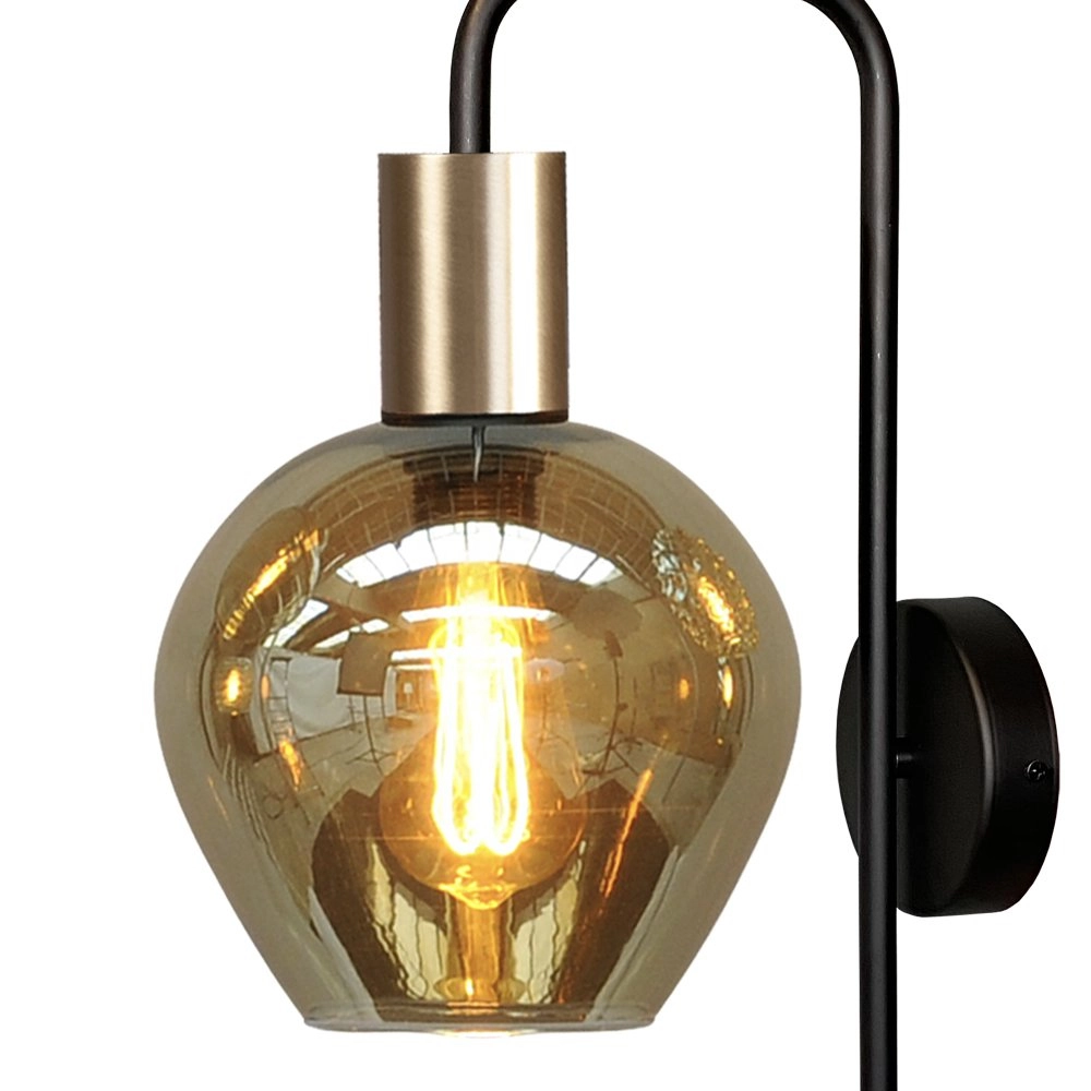 Schwarze Wandlampe Bounty mit Goldbeschlag Masterlight 8718121251059