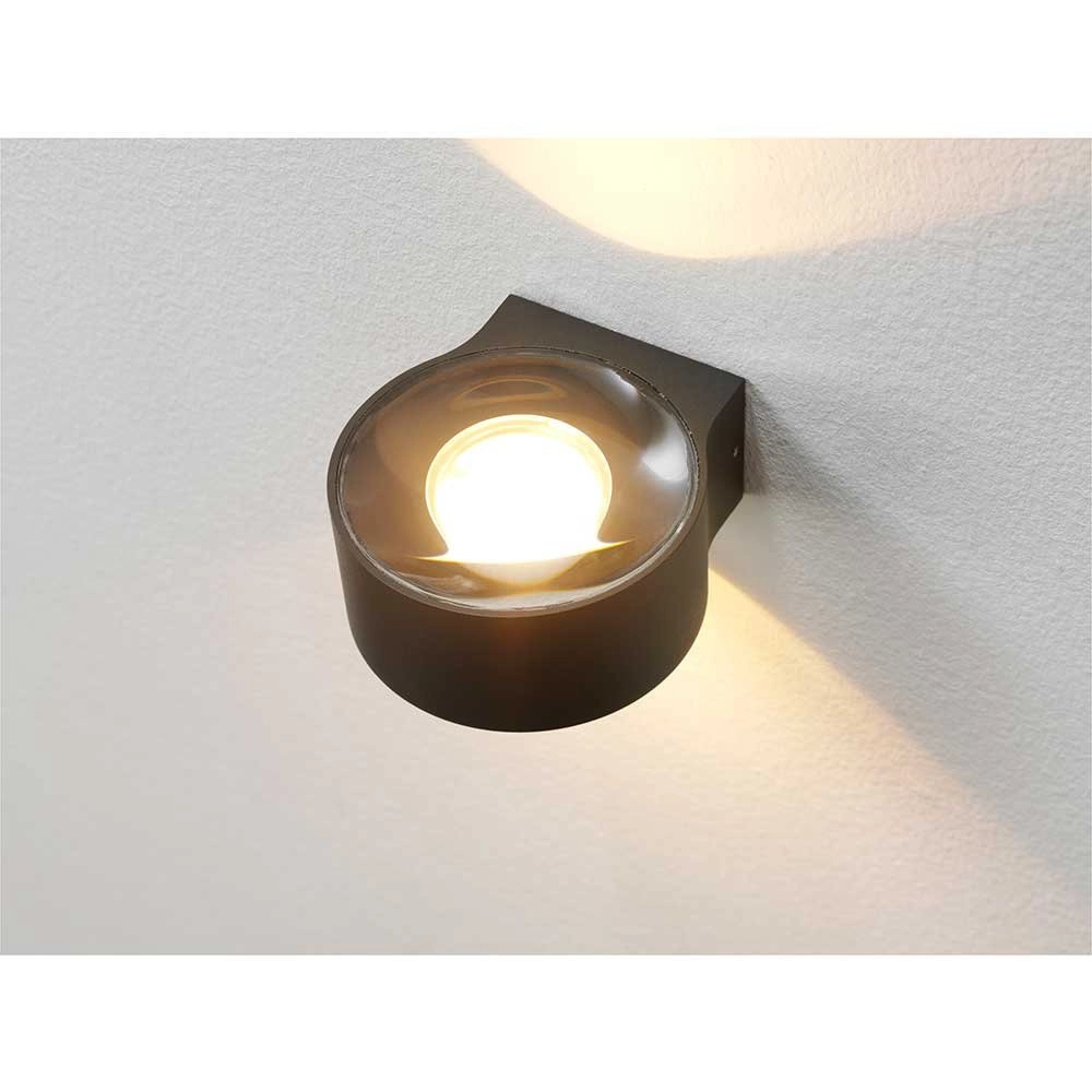 Anthrazit Wandscheinwerfer Hudson 11cm - schwarz Artdelight 8719831733712