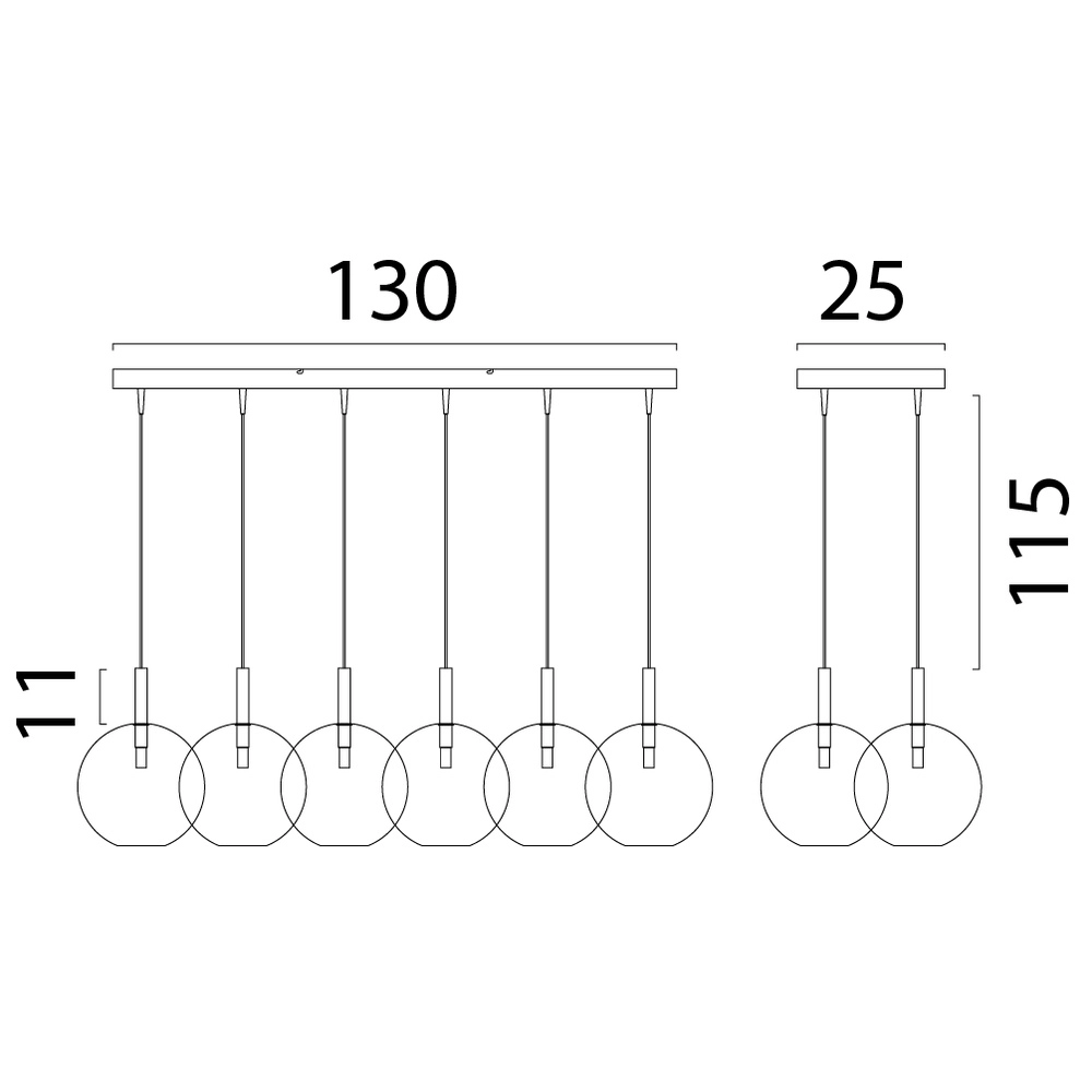 6L Pendellampe Ø24cm Lido Ball mit rauchverdünnendem Glas Masterlight 8718121324944