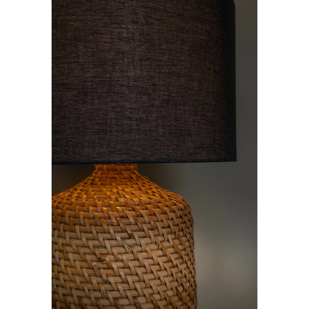 Tischlampe Arrah Ø 35 cm – Seegras mit schwarzer Kappe Premium by Lucide 5411212106124