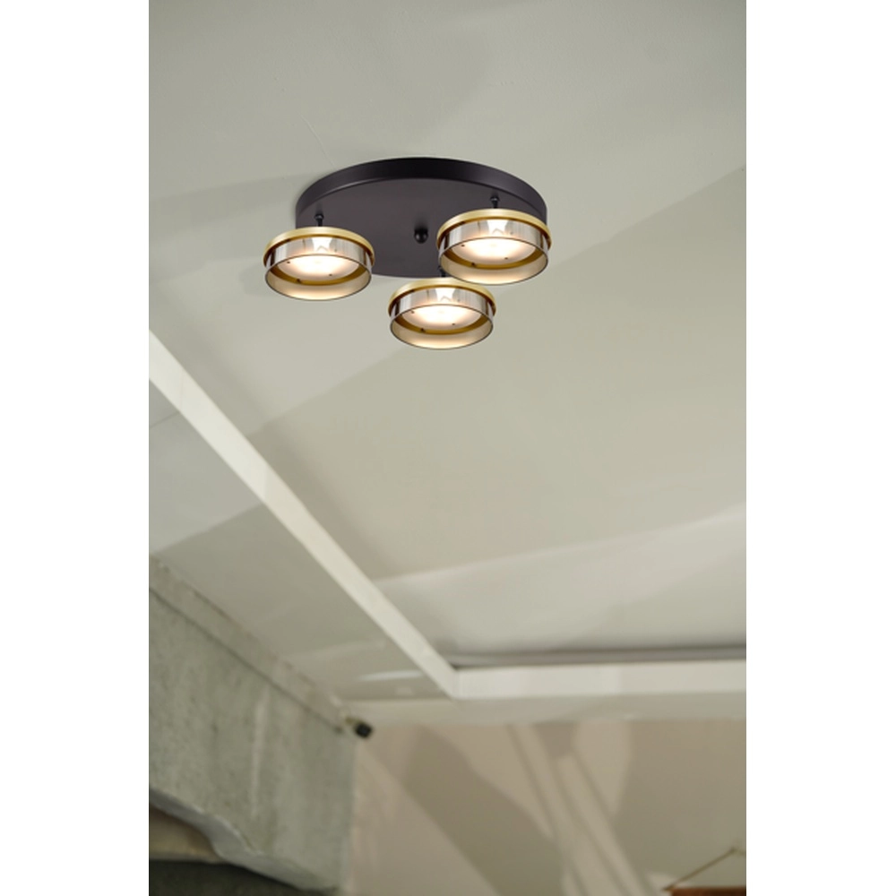 Deckenlampe Imperia 3-hell schwarz mit Gold Masterlight 8718121359595