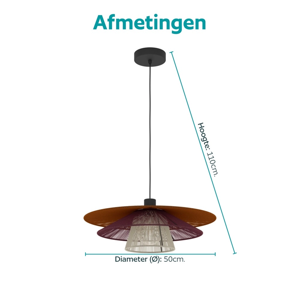Draht-Pendellampe Pignona Ø 50 cm gefärbt Eglo 9008606391158