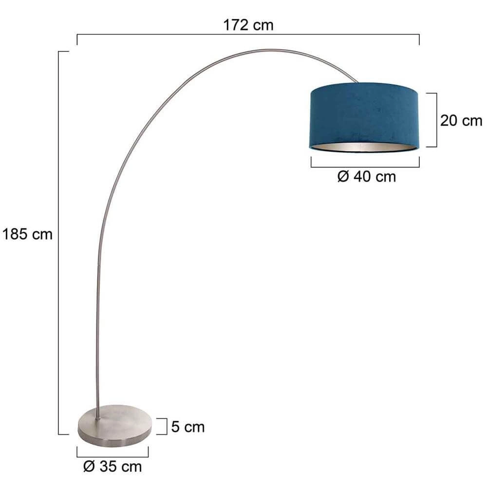 Bogenlampe Solva Metall mit blauer Kappe Steinhauer 8712746174885