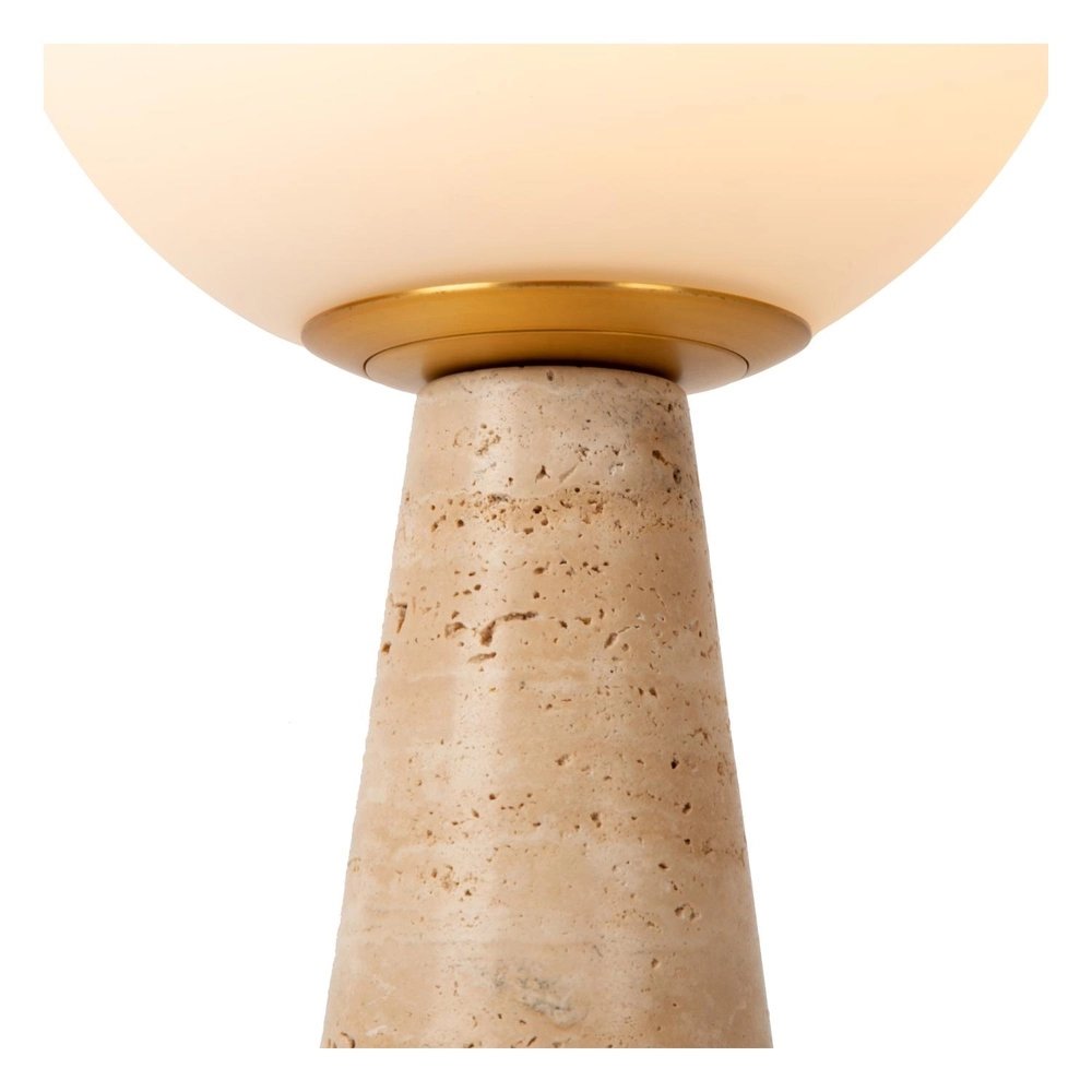Tischlampe Evin Sandbraun mit Opal Lucide 5411212051608