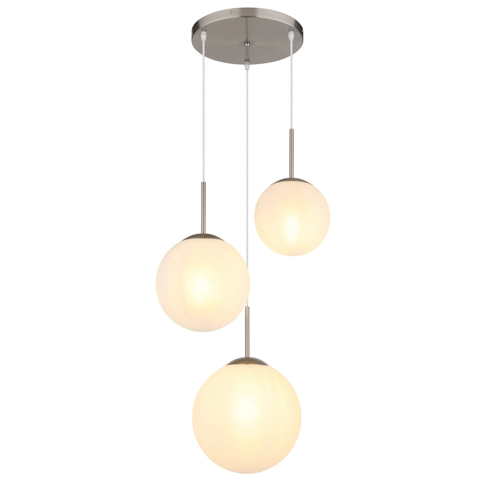 Design-Pendellampe Kop Nickel 3-Licht Patrone