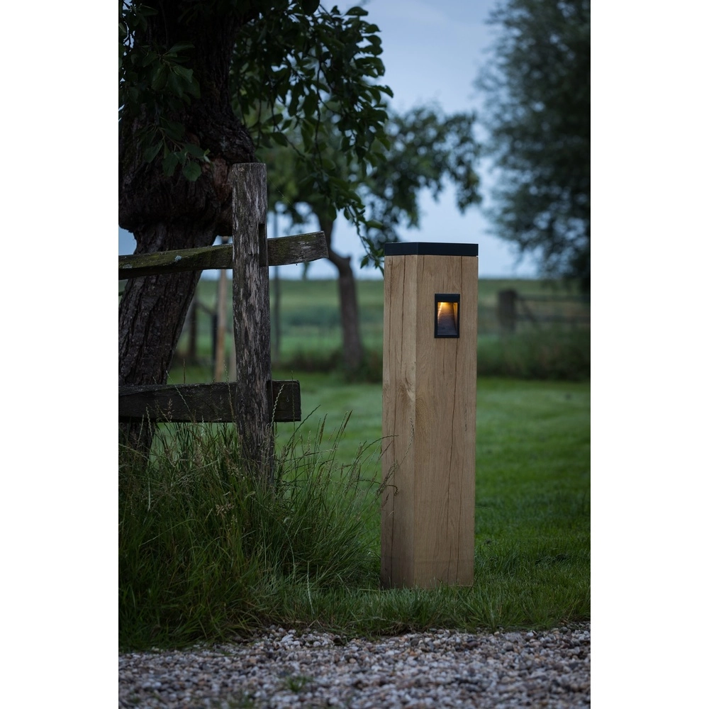 Holz-Solarrampenlampe Torre Solar Eiche - 17,5x17,5x90 cm - 2700K Timberlab 8716803514584