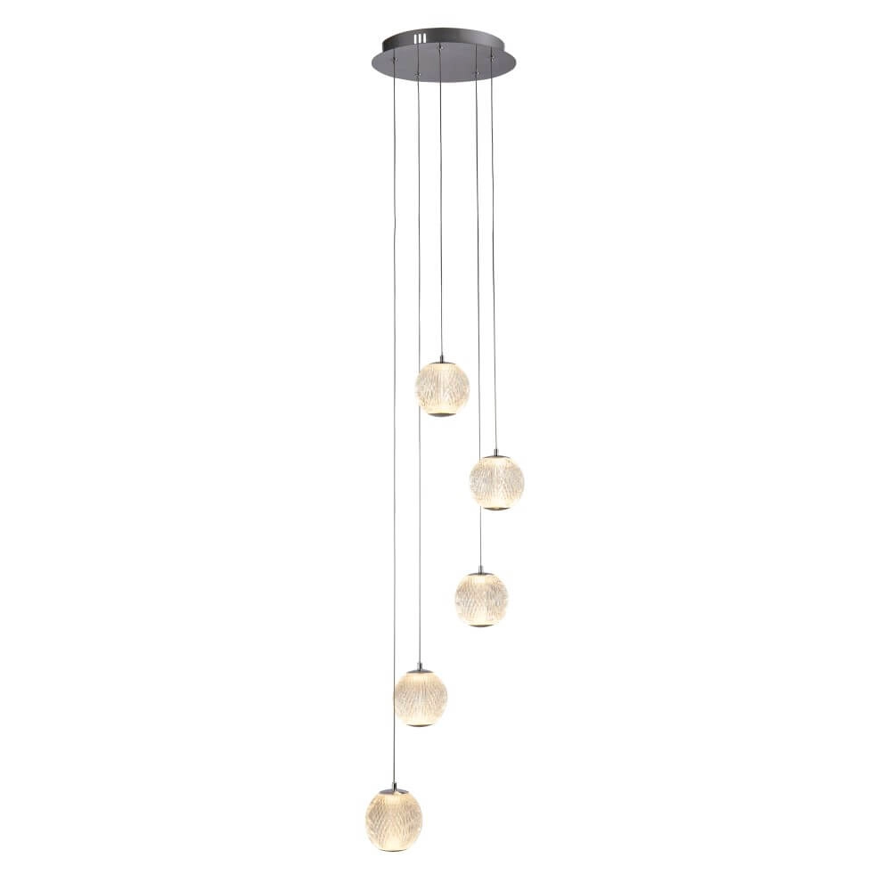 Hängelampe mit 5 Leuchten Allure Chrom rund Searchlight 5053423243290