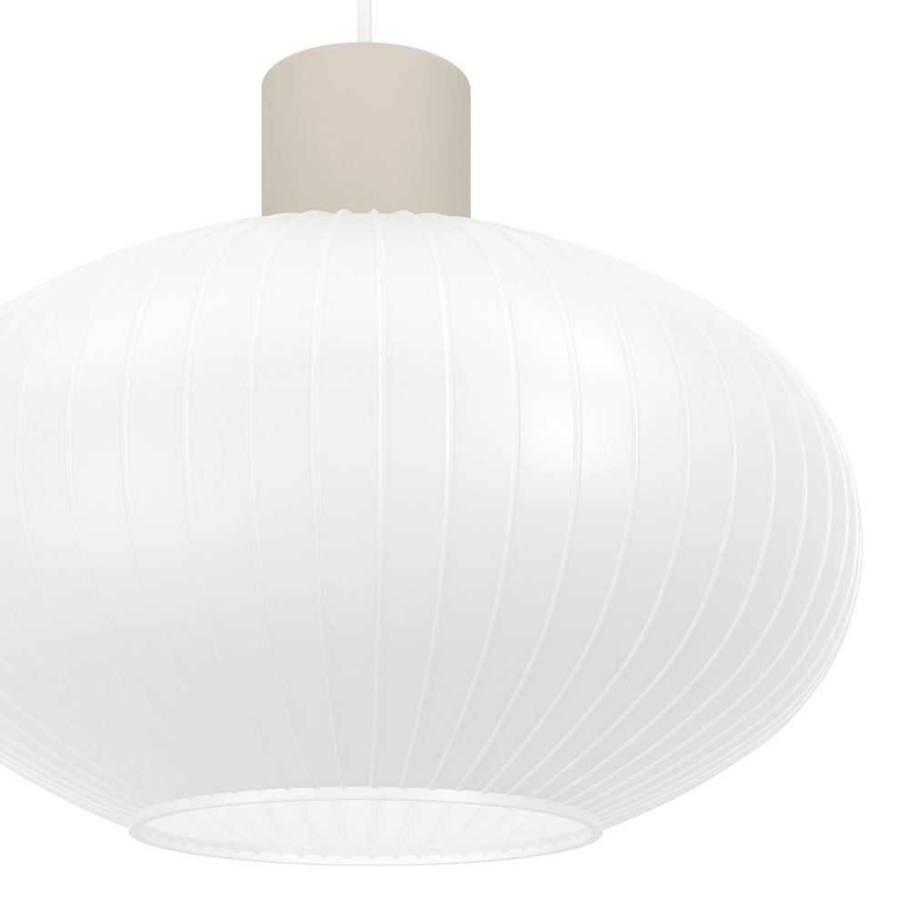 Design-Pendellampe Dasmina Sandbraun mit weißem Ø 25 cm