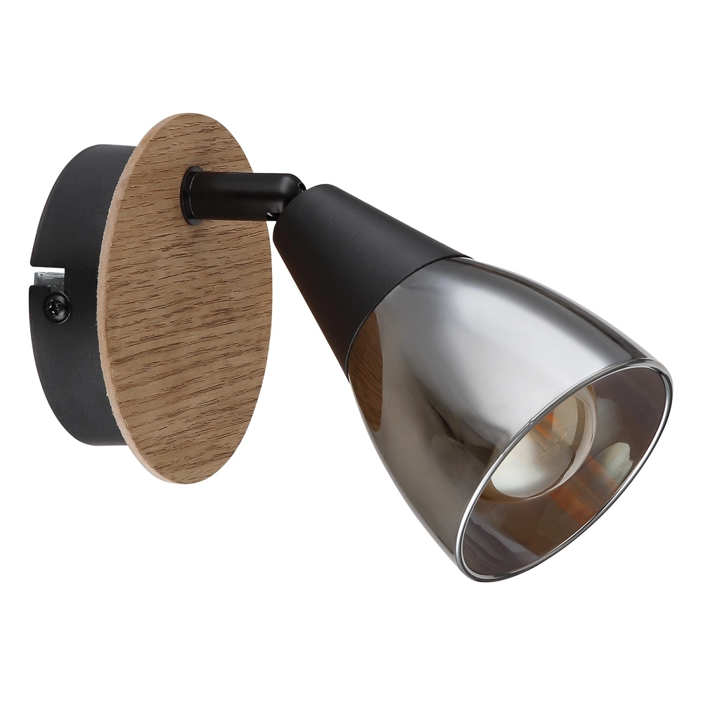Wandlampe Mubby Schwarz mit Holzoptik Globo 9007371457854
