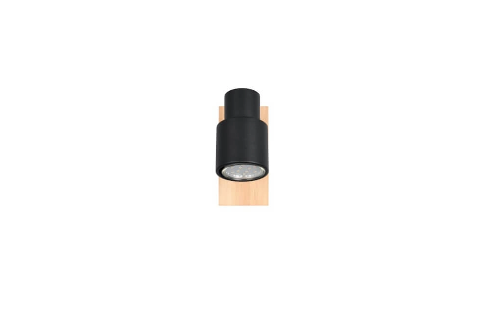 Design-Wandleuchte Pierre schwarz mit Holz Trio 4017807638158