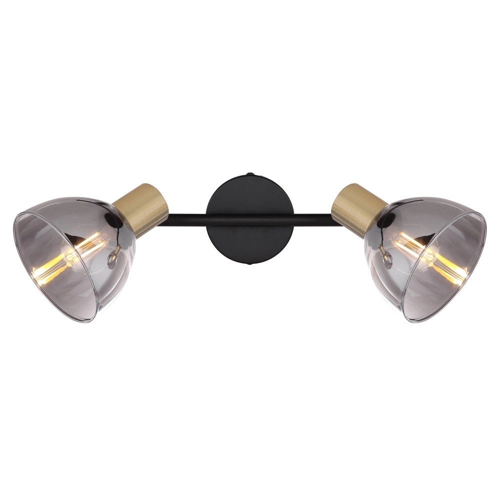 Design-Deckenlampe Jay 2-Licht schwarz mit Rauch Globo 9007371396399