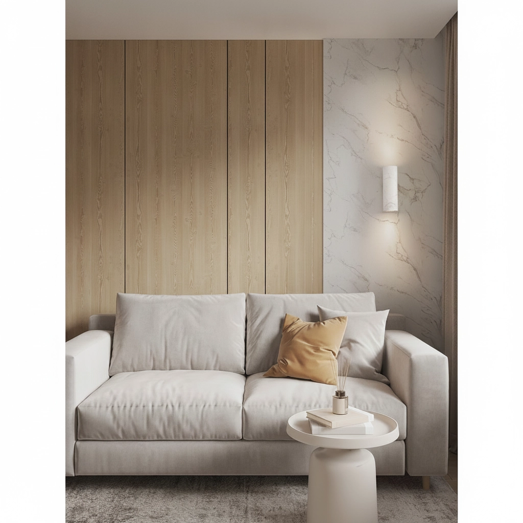 Design-Wandlampe Olvio Weißer Marmor