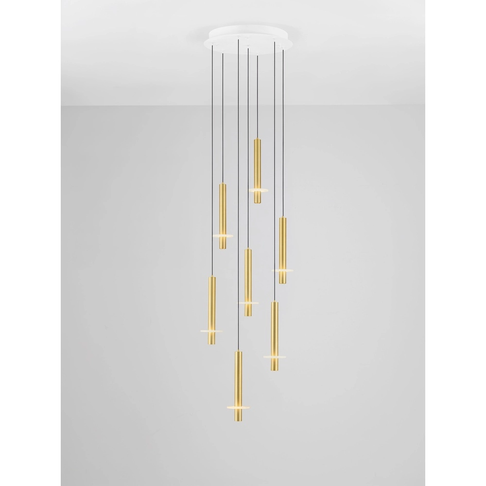 Design-Pendellampe Noemi Gold mit weißem Ø 47 cm Lyora 5212063503311