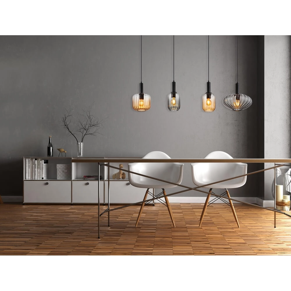 Pendelleuchte Valletta mit farbigem Glas 4-flammig Globo 9007371452866