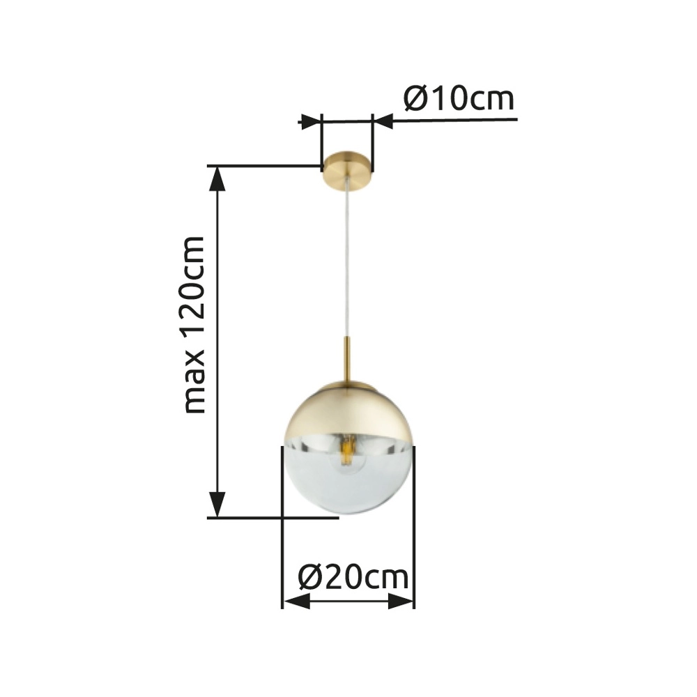Pendellampe Varus gold Ø 20 cm Globo 9007371377459