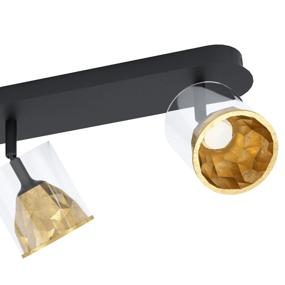 Schwarze Deckenleuchte Melito mit goldenen 3-Lichtern Stars of Light 9002759395759