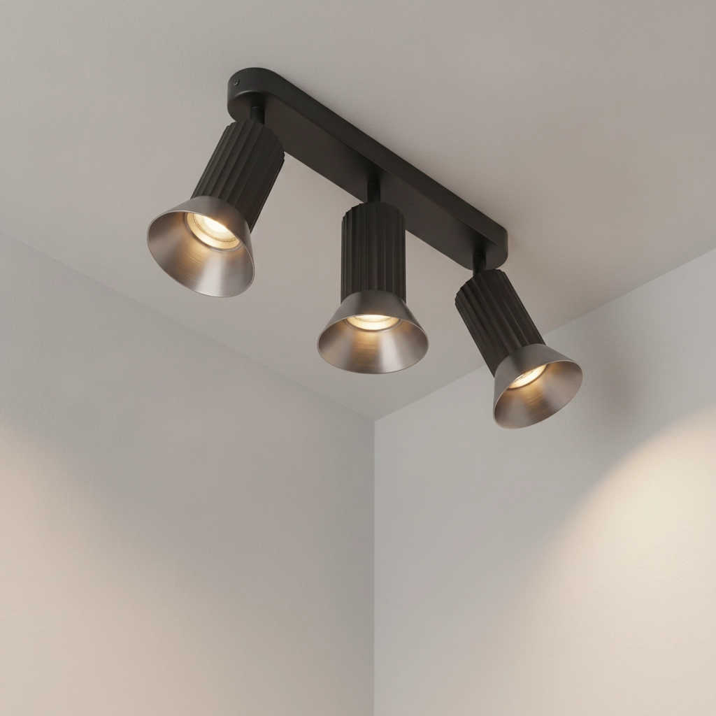 Deckenlampe Luvia 3-flammig schwarz mit bronze