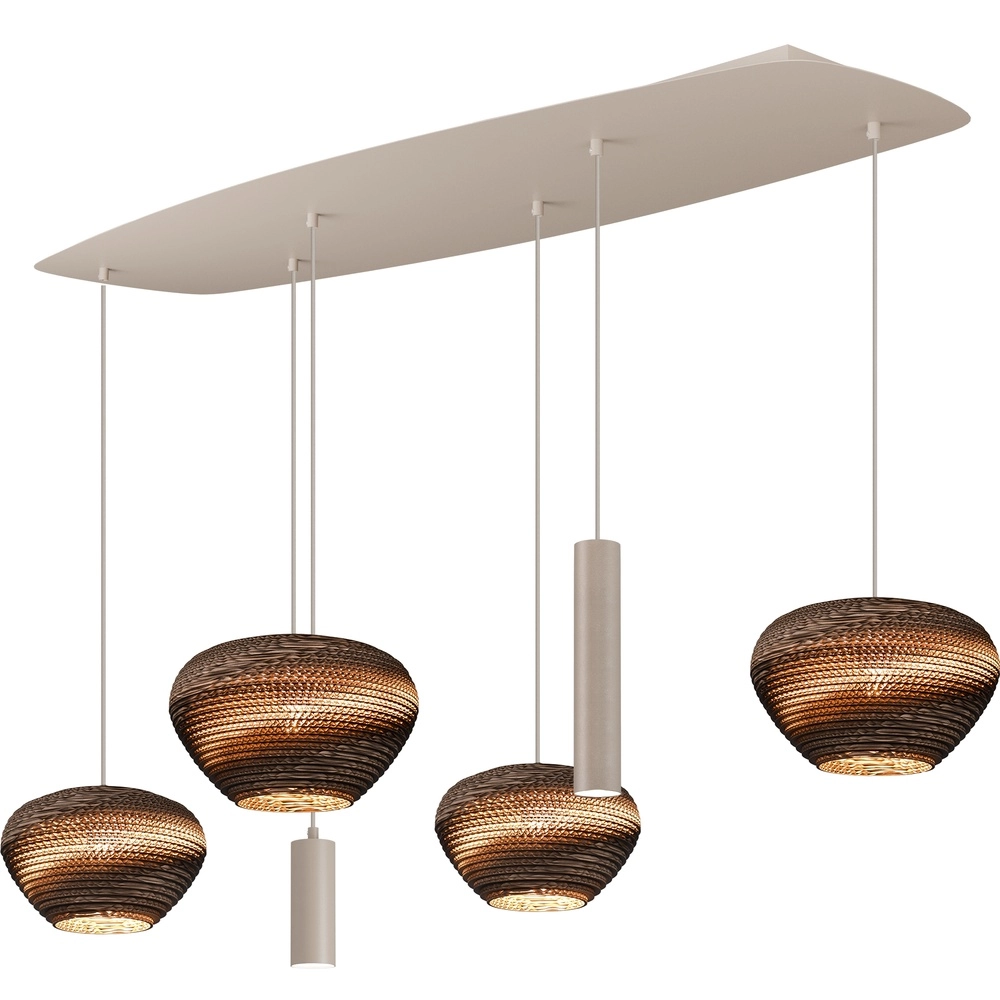 Dänische ovale Pendellampe Cartone Sand mit Think Paper-Kapuzen Masterlight 8718121399706