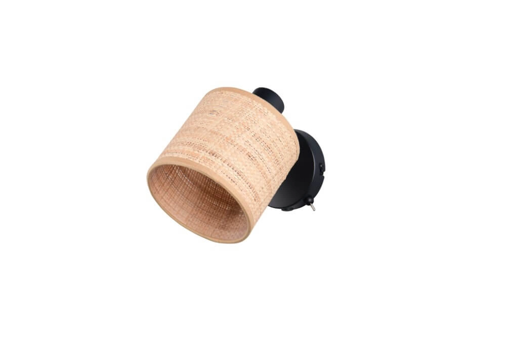Schwarze Wandleuchte Aimee mit cremefarbener Kappe Trio 4017807637335