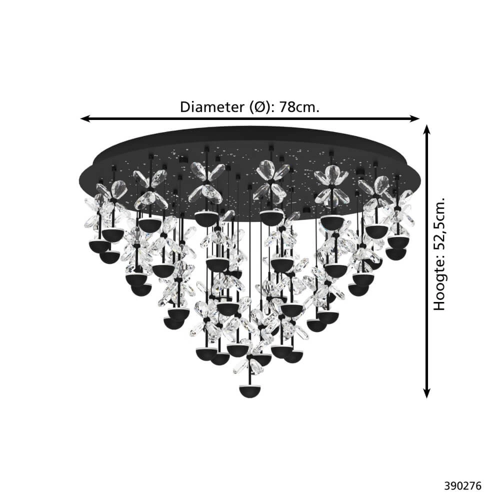 Schwarze Deckenlampe Pianopoli 2 Ø 78cm Stars of Light 9008606270200