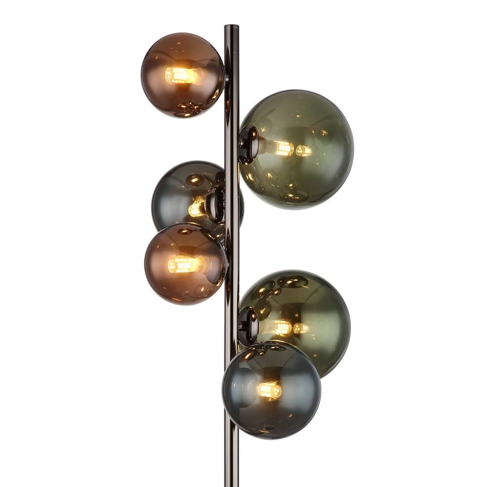 Schwarze Stehleuchte Riha Farbiges Glas 6-flammig Globo 9007371450114
