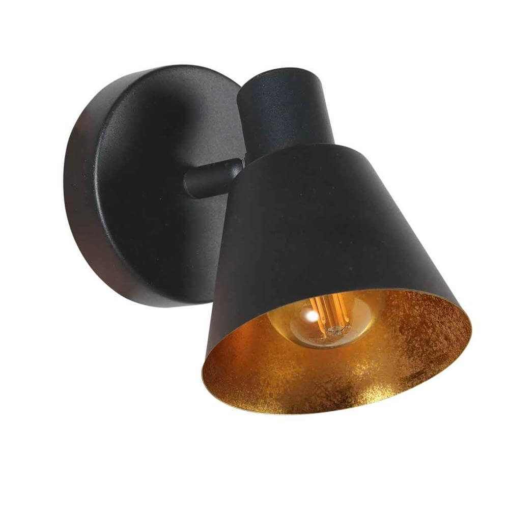 Wandleuchte Oeroe schwarz mit gold Steinhauer 8712746176322