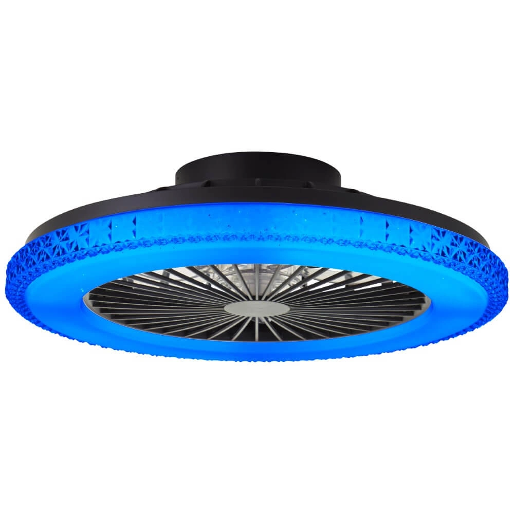 Schwarzer Fächer Badria mit RGB-Funktion Brilliant 4004353435850