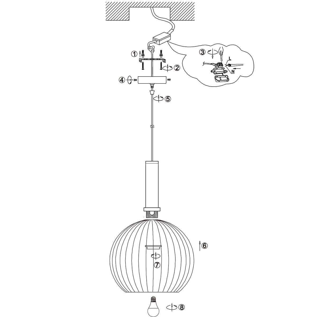 Drahtlampe Aureole 42cm schwarz mit Gold Steinhauer 8712746135480