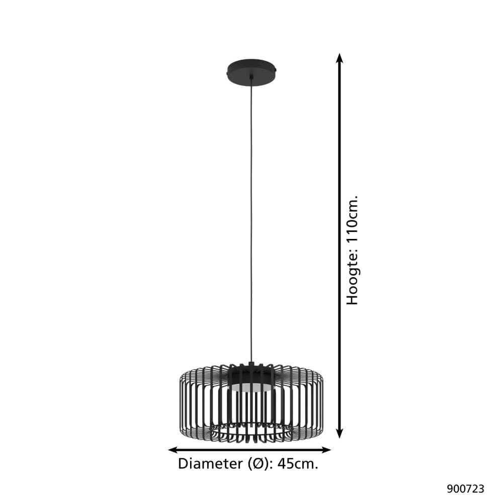 Schwarze Hängelampe Ginestrone-Z Ø 45cm Ausführung Eglo 9008606270507