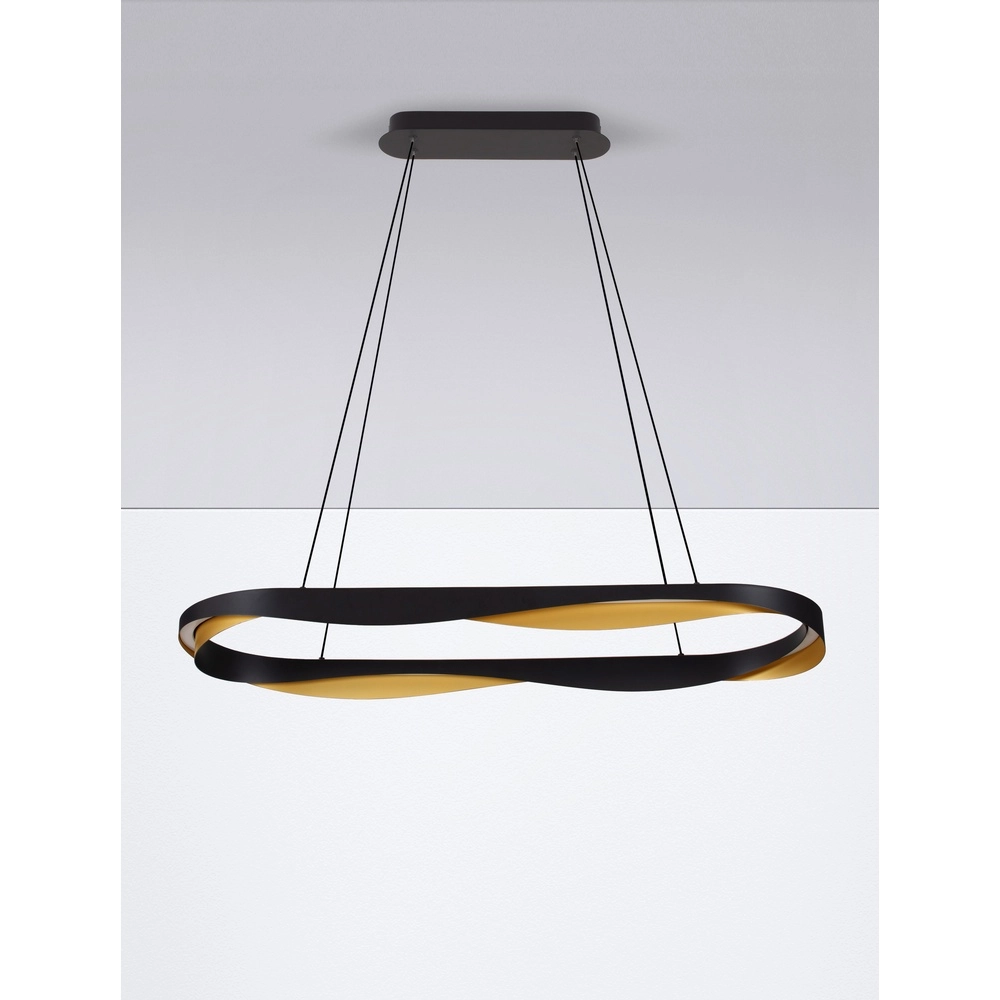 Pendelleuchte Radon Ø 100cm schwarz mit gold Lyora 5212017452511