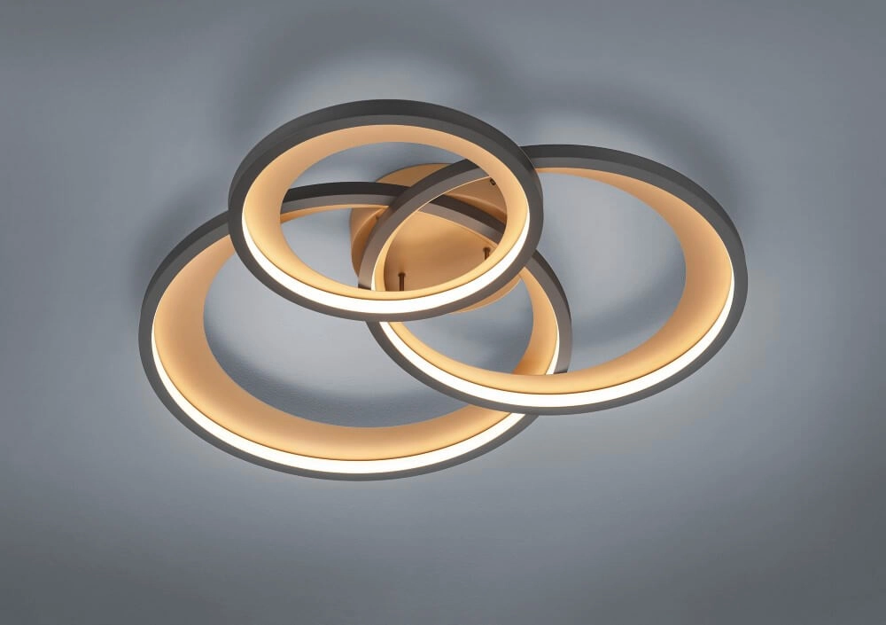Deckenlampe Granada 3-Ring Gold mit Schwarz Trio 4017807505702