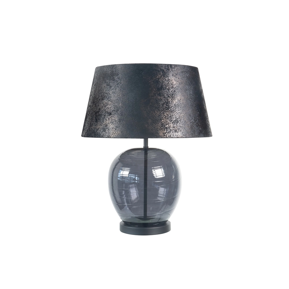 Tischlampe Apple schwarz mit Rauchglas Ø 45cm Highlight 8718379045516