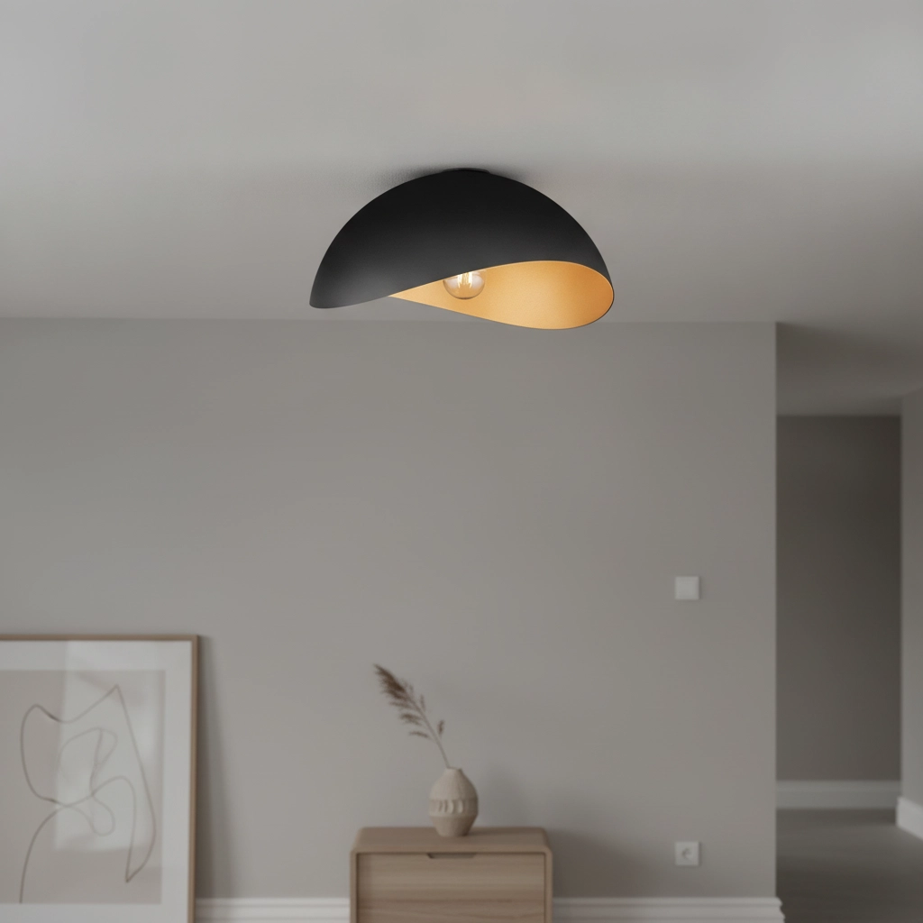 Deckenlampe Opsi schwarz mit gold Ø 40cm