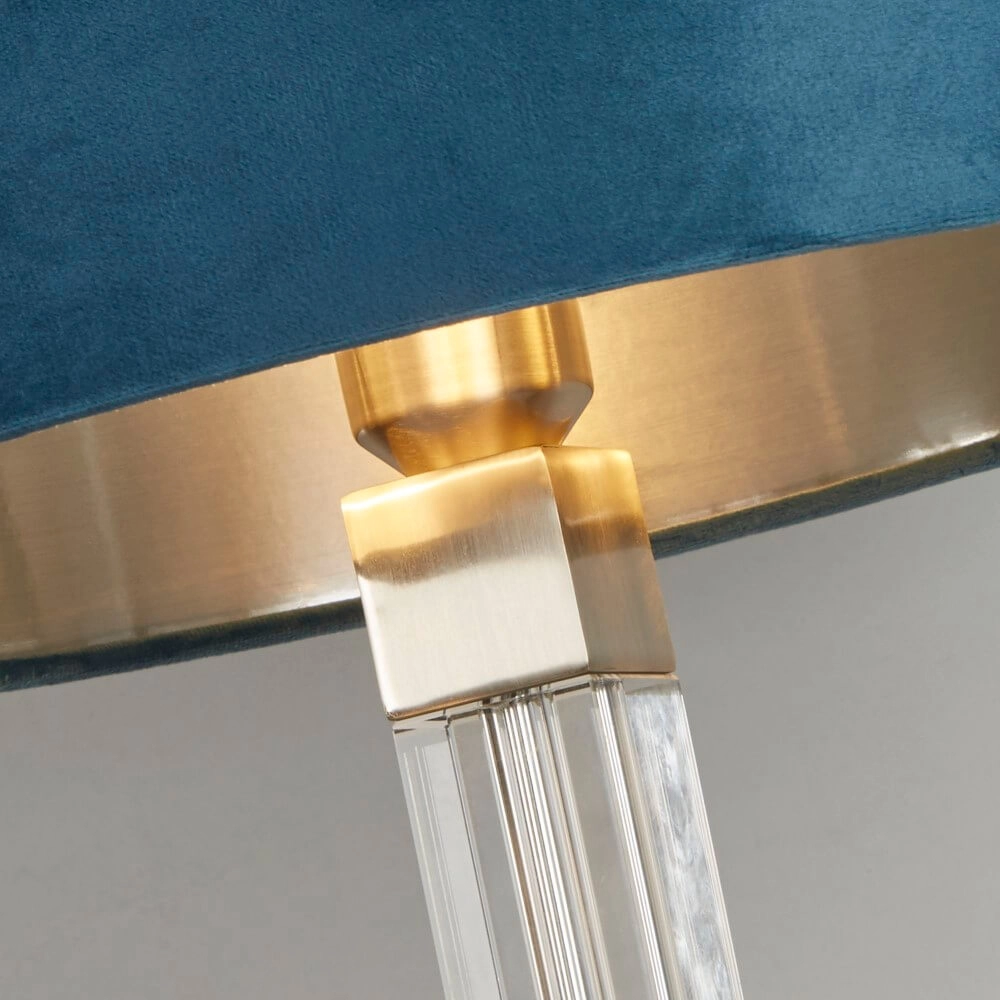 Designer-Tischlampe Scarborough Gold mit blauem Farbton Searchlight 5053423257150