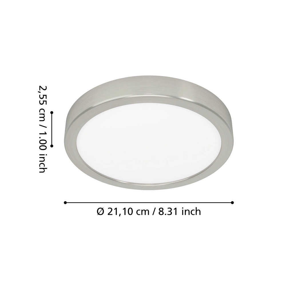 Deckenlicht IP44 Fueva 6-Z rund – Edelstahl – Ø 21,1 cm Eglo 9008606330607