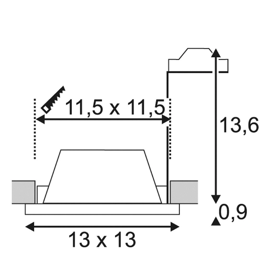 Einbaustrahler Plastra GU10 13cm weiß SLV 4024163160629