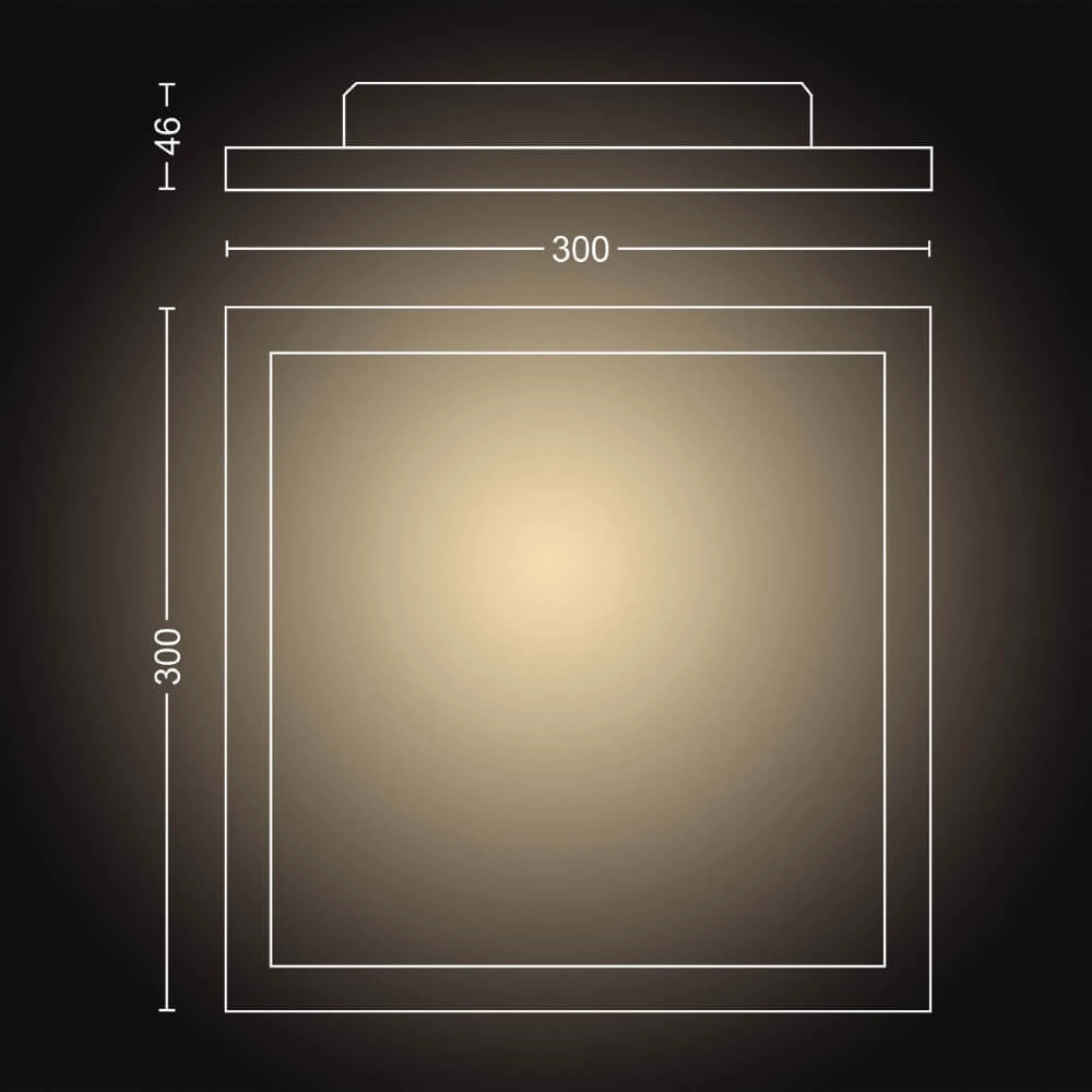 Quadratische Deckenleuchte Hue Aurelle - White Ambiance 30 cm Weiß Philips 8719514382626